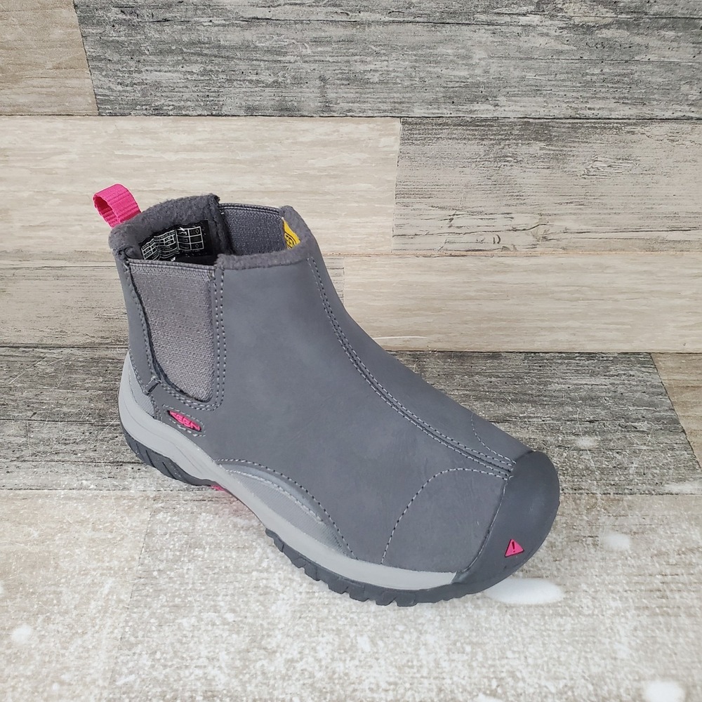 KEEN Kootenay III Kids Chelsea Booties Sz 9 Steel Gray Leather Slip On Round Toe